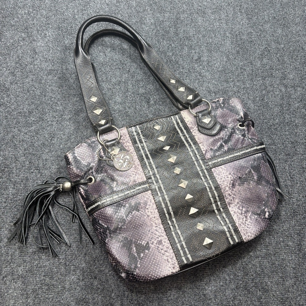 Vintage American West Snakeskin Leather Purse Tasseled Western Boho VTG Rare!!